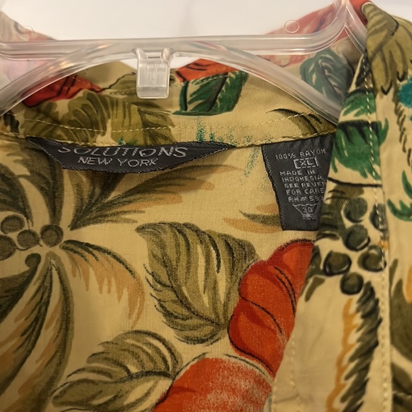 VTG Solutions New York Hawaiian Top/Blouse/Shirt Size XL vacay tropical resort - Picture 5 of 10